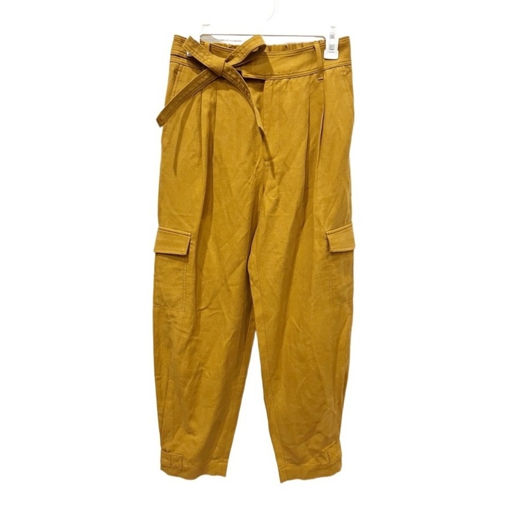 Banana Repulic Tencel Linen Tapered Cargo Pants Mustard New Bronze Pants Size 4